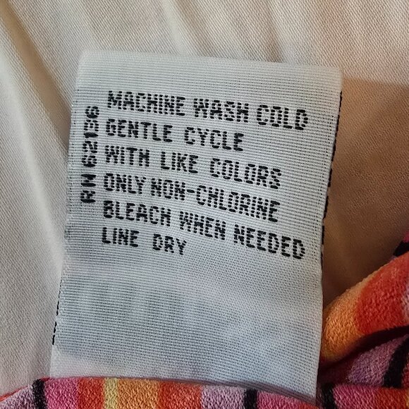 Guess Red/Orange/Yellow Stripe Tank Top M - Picture 4 of 6